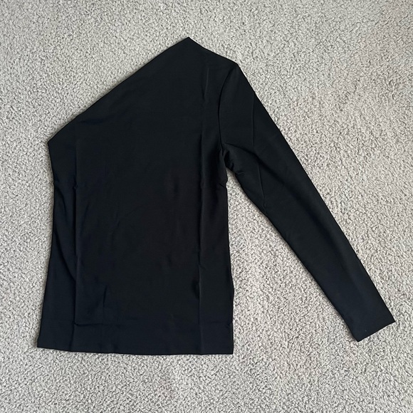 Banana Republic Cotton-Modal One-Sleeve Top Black Size M / L / XL Long Sleeve - Picture 5 of 12